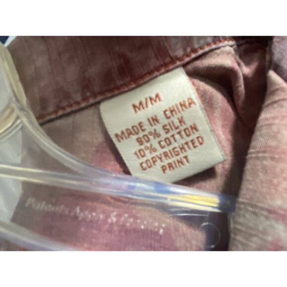 Tommy Bahama Red Multicolor Floral Short Sleeve Silk Cotton Hawaiian Shirt M EUC - Picture 4 of 5